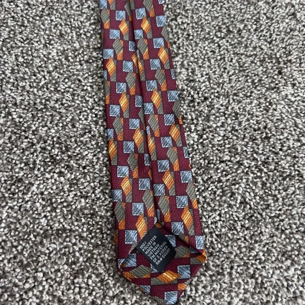 Boys Geometric Patterned Polyester Clip On Tie
